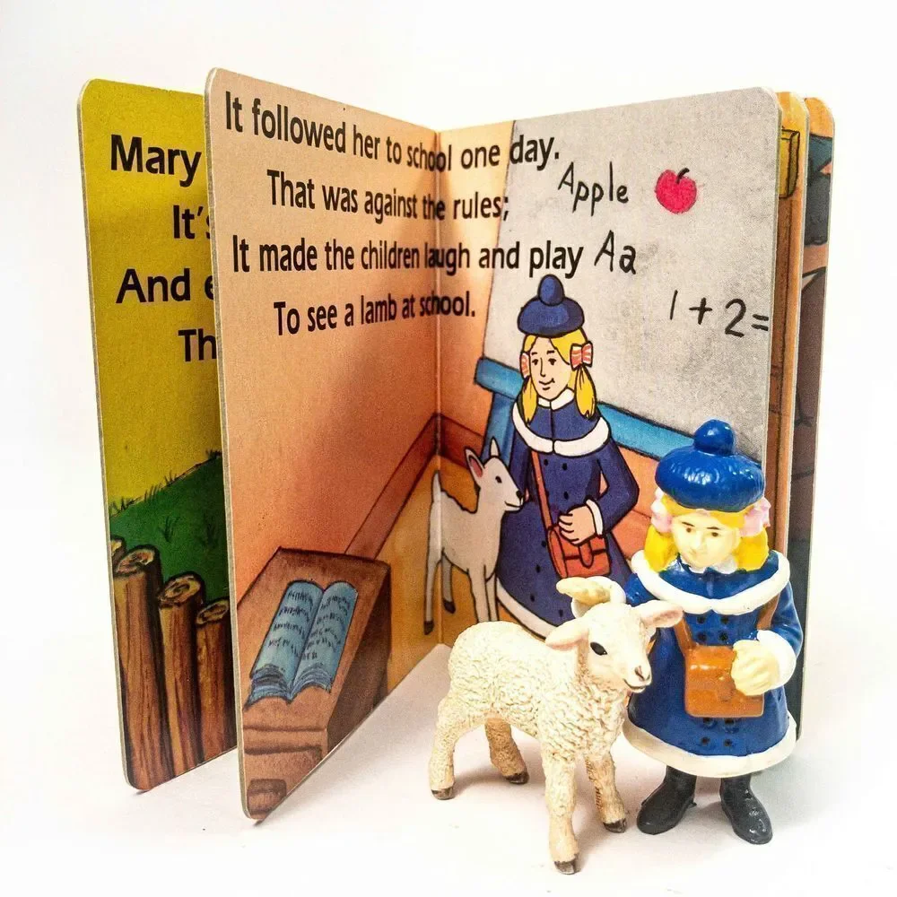 Rhymekins Fairy Tale Mary Had a Little Lamb Book & Action Figures 1988